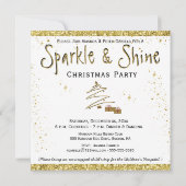 Kerstfeest Goud Wit Uitnodiging (Achterkant)