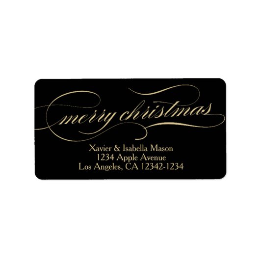  kerstfeest | Goud/Zwart Etiket (Voorkant)