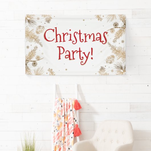 Kerstfeest, Gouden Accent, Hangen Spandoek (Insitu)