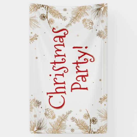 Kerstfeest, Gouden Accent, Hangen Spandoek (Verticaal)