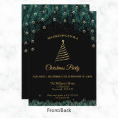 kerstfeest | Gouden Boom, Sterren & Pine Branches Kaart