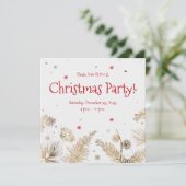 kerstfeest, gouden pins, kaart (Staand voorkant)