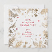 kerstfeest, gouden pins, kaart (Achterkant)