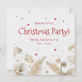 kerstfeest, gouden pins, kaart (Voorkant)