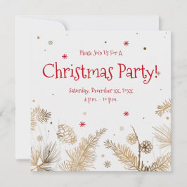 kerstfeest, gouden pins, kaart