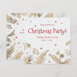 kerstfeest, gouden pins, kaart