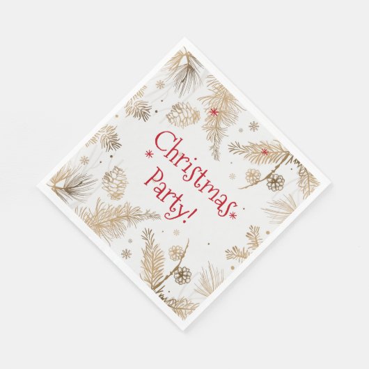 kerstfeest, gouden pins, servet (Hoek)