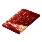 Kerstfeest Gouden Rode Boom Sparkle Lights Magneet (Linkerzijde)