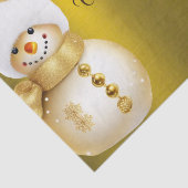 Kerstfeest Gouden Sneeuwman Winter Vakantie Tissuepapier (Detail)