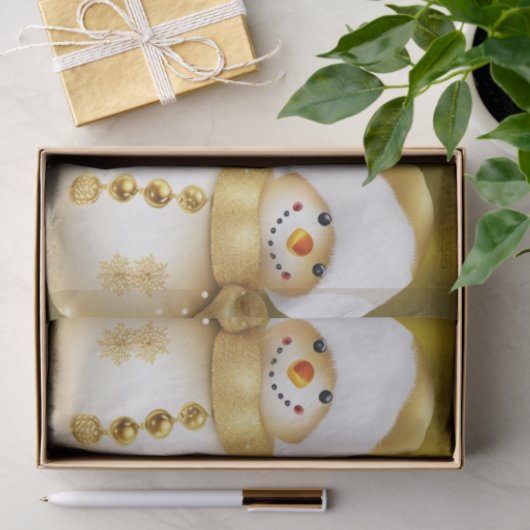 Kerstfeest Gouden Sneeuwman Winter Vakantie Tissuepapier (Geschenk)