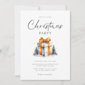 Kerstfeest Gouden Waterverf Kaart (Voorkant)