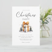 Kerstfeest Gouden Waterverf Kaart (Staand voorkant)