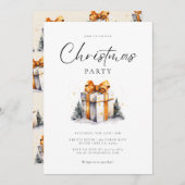 Kerstfeest Gouden Waterverf Kaart (Voorkant / Achterkant)