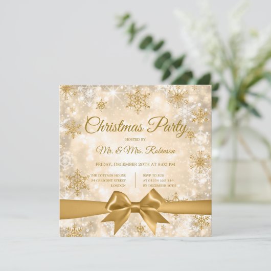 Kerstfeest Gouden Winter Sparkle Lint Kaart (Staand voorkant)