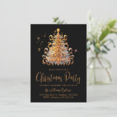 Kerstfeest Gouden Zwarte Boom Kaart (Staand voorkant)