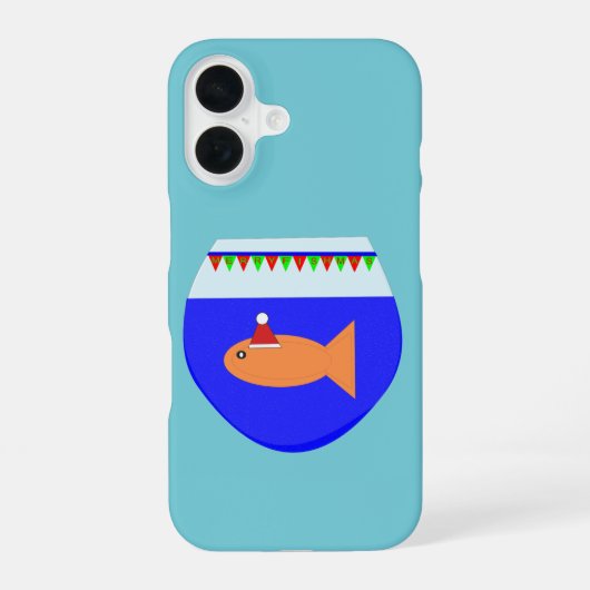 Kerstfeest Goudvis iPhone 16 Hoesje (Achterkant)