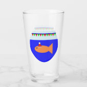 Kerstfeest Goudvissen Glas (Achterkant)