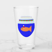 Kerstfeest Goudvissen Glas (Voorkant)