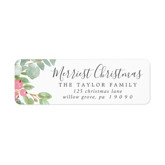 kerstfeest Greenerest Merriest kerstadres Etiket (Voorkant)