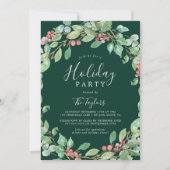 kerstfeest Greenery Wreath Holiday Kaart (Voorkant)