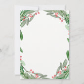 Kerstfeest Greenery Wreath Uitnodiging (Achterkant)