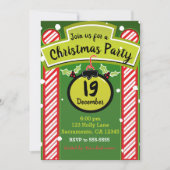 Kerstfeest grillige rode pepermunt kaart (Voorkant)