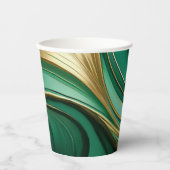 Kerstfeest-Groen en Goud- Papieren Bekers (Voorkant)