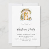 Kerstfeest groen goud boom deur wit kaart (Voorkant)