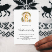 Kerstfeest groen goud boom deur wit kaart