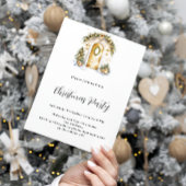Kerstfeest groen goud boom deur wit kaart