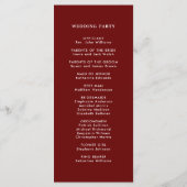 Kerstfeest groen met goud bruiloft programmakaart (Achterkant)