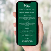 Kerstfeest groen wit diner kaart