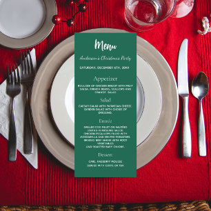 Kerstfeest groen wit diner kaart