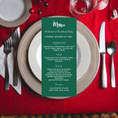 Kerstfeest groen wit diner menu
