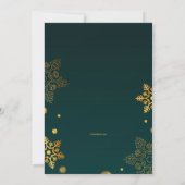 Kerstfeest Groene en Gouden Uitnodiging (Achterkant)
