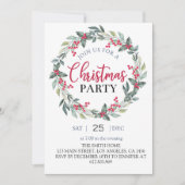 Kerstfeest Groene en Rode Uitnodiging (Voorkant)