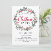 Kerstfeest Groene en Rode Uitnodiging (Staand voorkant)