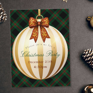 Kerstfeest Groene Tartan Plaid Vintage Strik Briefkaart