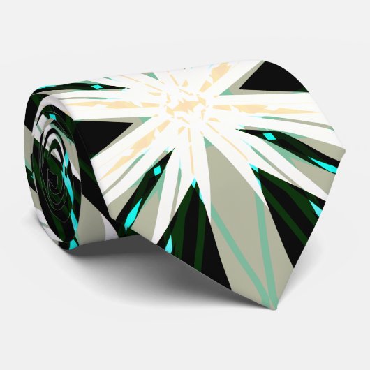 Kerstfeest Groene Winter Star Starburst Stropdas (Opgerold)