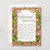 Kerstfeest groet feestdagenkaart (Voorkant / Achterkant)