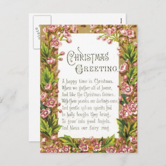 Kerstfeest groet feestdagenkaart (Voorkant / Achterkant)