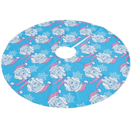 kerstfeest grote dane fleece kerstboom rok (Gekanteld)