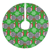 kerstfeest grote dane imitatie linnen kerstboom kleed (Voorkant)