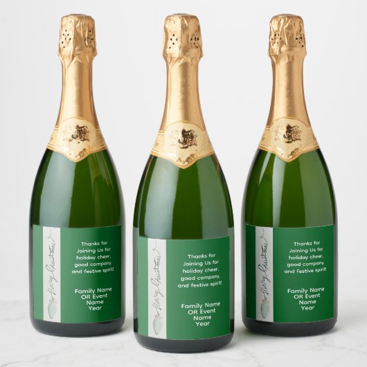 Kerstfeest gunst sparkling wijnetiket (Flessen)