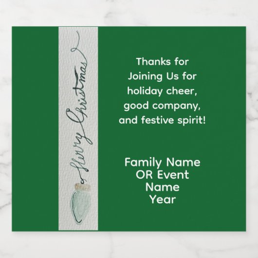 Kerstfeest gunst sparkling wijnetiket (Enkel label)