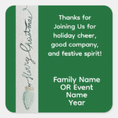 Kerstfeest gunst vierkante sticker (Voorkant)