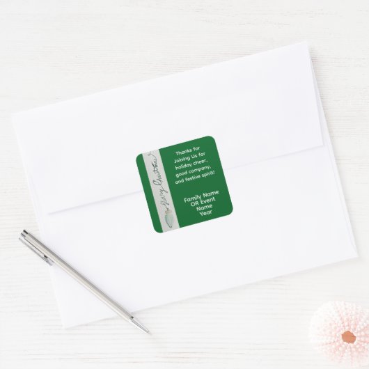 Kerstfeest gunst vierkante sticker (Envelop)