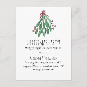 Kerstfeest Hand Waterverf Boom en Strik Briefkaart
