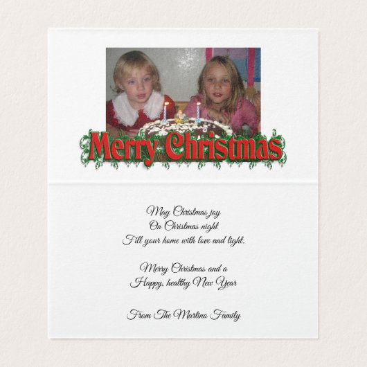 Kerstfeest "Happy Birthday Jesus" wenskaart Kaart (Binnenkant ongevouwen)