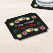 Kerstfeest Happy Hour Promotie Kartonnen Onderzetters (Gekanteld)